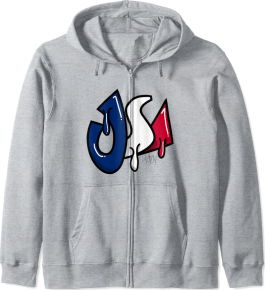 USA hoodie gray